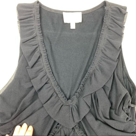 Anthropologie - Deletta Black Amari Sleeveless Blouse size small - Picture 3 of 9